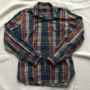 J. Crew Slim Red Blue Plaid Button Down Size Medium